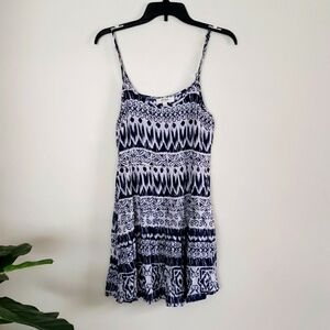 Umgee tiered spaghetti strap tank, multi patterned, striped. Sz Small.